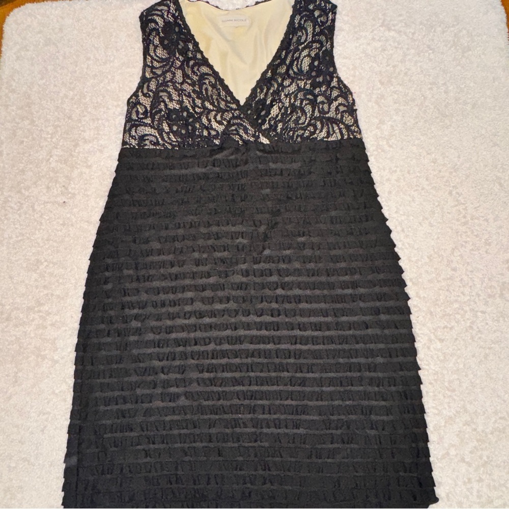 Ronni Nicole Black and Cream Lace Dress